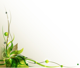 green flower vector background template.