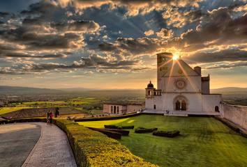 Basilica of St.Francis in Assisi - obrazy, fototapety, plakaty