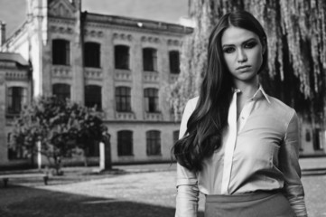 young woman in formal clothes