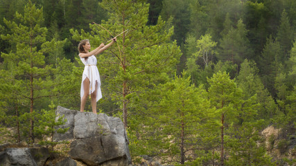 young girl archery