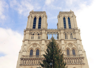 Fototapeta na wymiar Notre Dame de Paris Xmas View