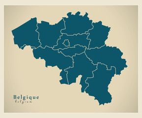 Moderne Landkarte - Belgien BE