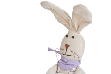 Toy bunny isolated on white background