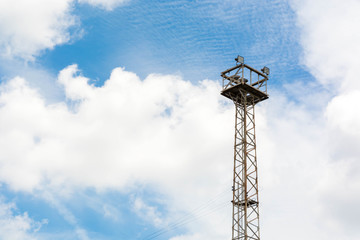 Sport light with blue sky and cloud