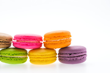 Macaroons isolated on white