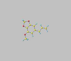 Myristicin molecule isolated on gray