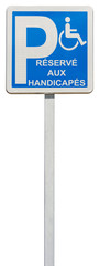 panneau parking réservé aux handicapés
