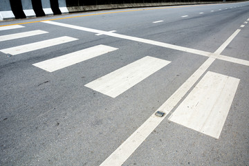 sign of zebra crossing on the road