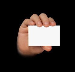 Hand mit Visitenkarte