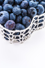 Blueberry basket isolated on white