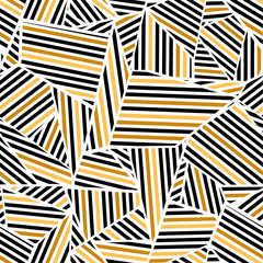 Yellow Ochre In Black Pattern