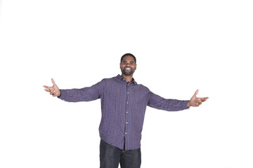 Handsome man on white