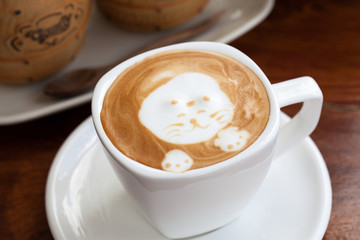 A cup of latte art coffee