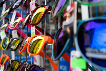Sunglasses for sale at the booth