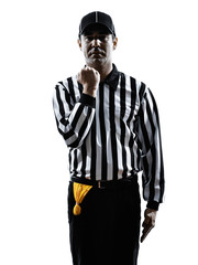 american football referee gestures facemask silhouette
