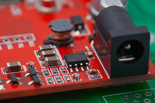 Electronic power module on red pcb