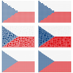 Mosaic Czech Republic flag set