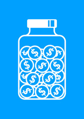 Dollars in jar