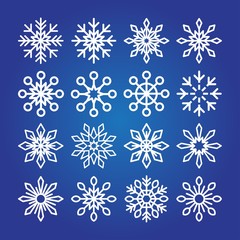 Decorative Snowflakes icon collection.