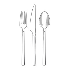 Cutlery set of fork, knife and spoon
