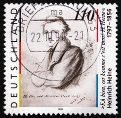 Postage stamp Germany 1997 Heinrich Heine, poet