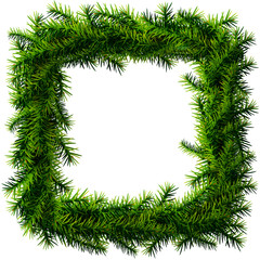 Christmas square wreath without decoration