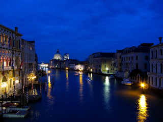 Grand canal of Venice by night