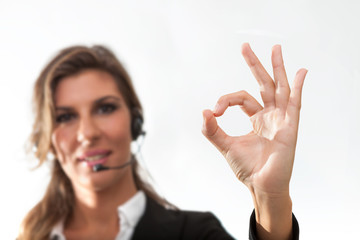 Young woman in a customer service