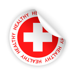 vector healthy product bent sticker