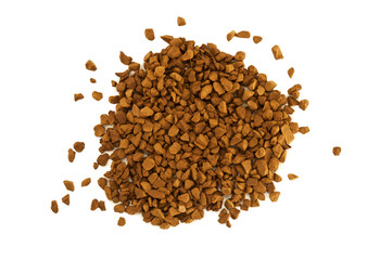 granulated coffee on white background