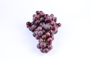Red grape on white background