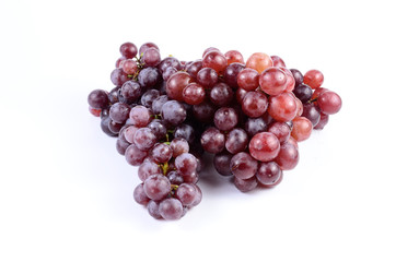 Red grape on white background