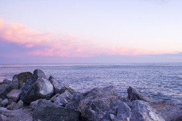 Stone beach in Almunecar, Andalusia, Spain