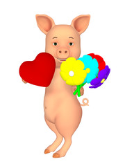 cute cartoon 3d pig