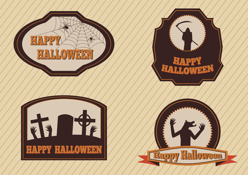 Halloween labels set