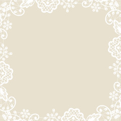 lace on beige background