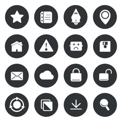 Web Application Circle Icons Set Vector