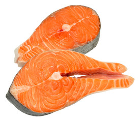 Fresh Uncooked Salmon Steaks