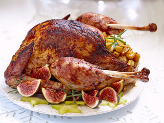 Roasted turkey with fruits