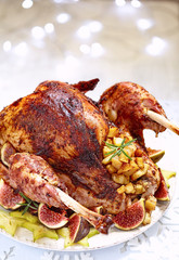 Roasted turkey with fruits