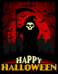 Scary Halloween background, red vector