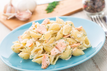 Pasta with salmon © Vankad