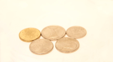 Jubilee Modern Russian Coins isolated on the white background