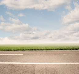 asphalt road to the horizon