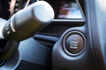 Engine start stop button in the car