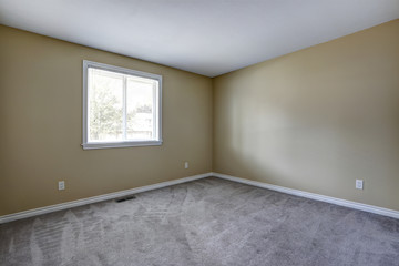 Empty room with grey carpet floor