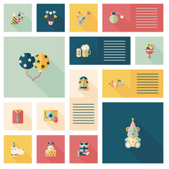 happy birthday flat ui background , eps10