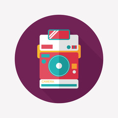 camera flat icon with long shadow,eps10