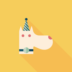 dog birthday flat icon with long shadow,eps10