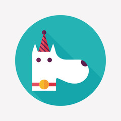 dog birthday flat icon with long shadow,eps10